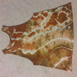 Small Orange Geode Tie Dye Loose Tank Top